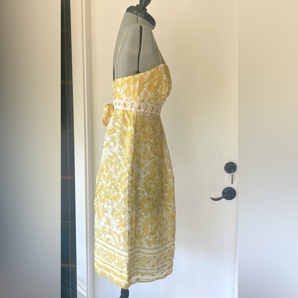 Shoshanna Silk Empire Waist Floral midi, Yellow Floral, 0, like new - Picture 9 of 12